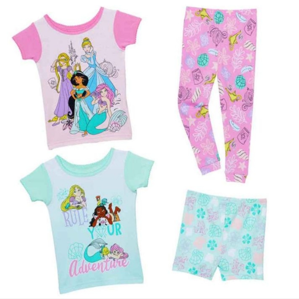 Princess Kids' 4-piece Cotton Sleepwear Set